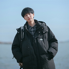 225-W8379-P118-X148--纯色标签连帽加厚棉服-材质60%棉40%涤纶，男装棉衣，电商B225