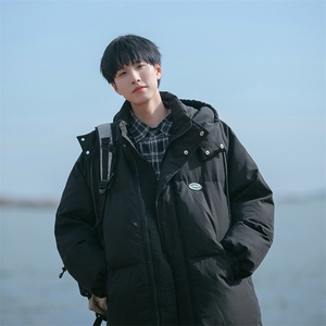 225-W8379-P118-X148--纯色标签连帽加厚棉服-材质60%棉 40%涤纶图片