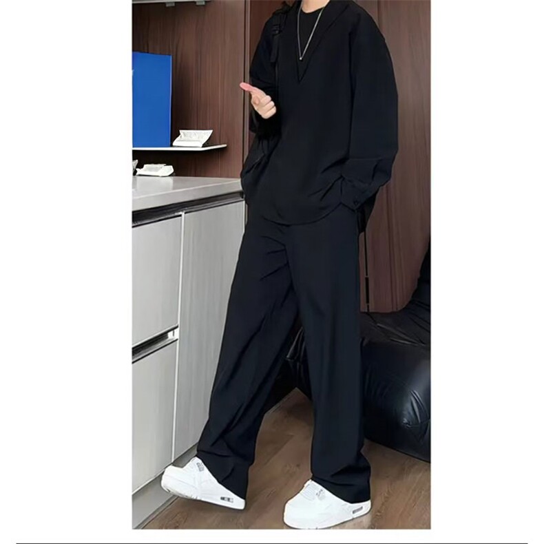 网图新款假两件POLO衬衫套装男休闲风痞帅垂感老钱风YY2511-P68,男装Polo衫,电商C216