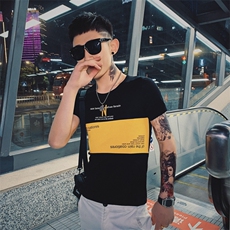312A-107-P35新款社会小伙短袖T恤修身男士潮流男士半袖体恤A，男装T恤，星座312A-5
