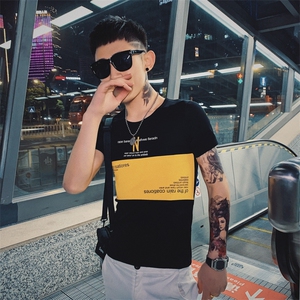 312A-107-P35 新款社会小伙短袖T恤修身男士潮流男士半袖体恤A图片