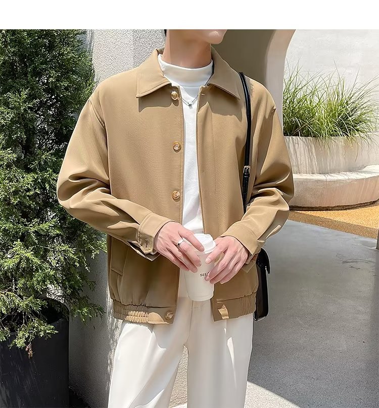 轻熟风外套男款秋季高级感翻领男装上衣2024新款行政夹克F03,男装夹克,星座1116A-2（原606A-1）