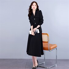 职业套装女高级感2024春秋新款时尚气质女神范小西装连衣裙两件套，女装套装/套裙，时尚俏佳人