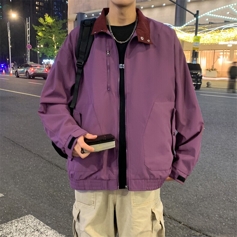 2025秋季新款中性风户外夹克男撞色立领外套DSA157B-J2506-特P75图片