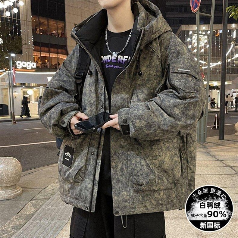 Y9019-特P268工装羽绒服男款冬季加厚连帽派克服男士外套,男装羽绒服,电商D310B