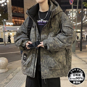 Y9019-特P268工装羽绒服男款冬季加厚连帽派克服男士外套图片