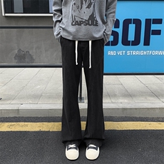 2026春季斜切微喇牛仔裤男美式高街vibe弯刀裤子-A2289TP35，男装牛仔裤，电商B241