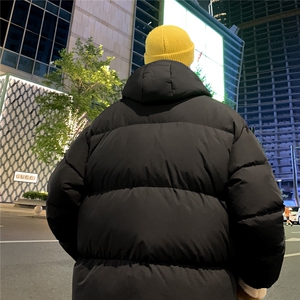 特批港风夜景宽松十字架印花休闲连帽棉服A247-MY162特批85控138图片