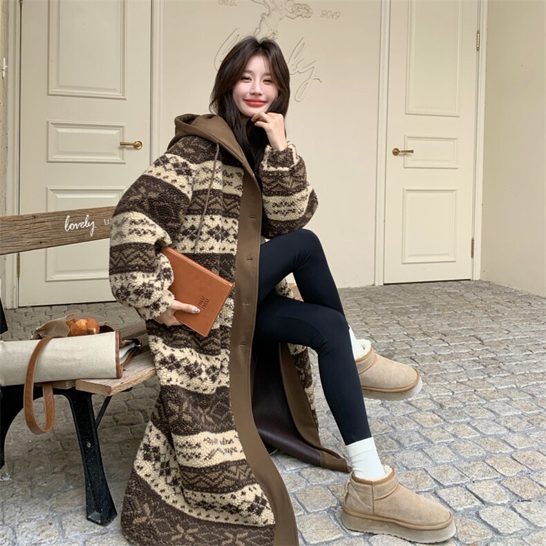 上新！2c113-1803-p205-k308皮毛一体长外套,女装毛呢外套,2C113