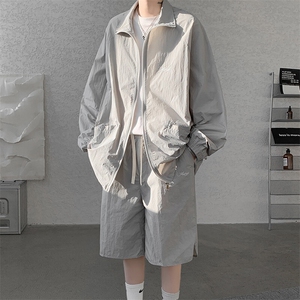 8XL-M 特大码冰丝防晒服短裤套装男户外防晒衣运动外套潮TZ102P65图片