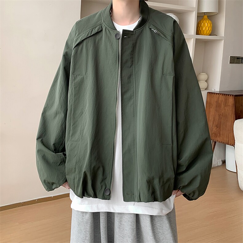 秋季美式复古设计感廓形棒球服夹克男女宽松休闲外套D370P108,男装夹克,电商A335-1（原A458）