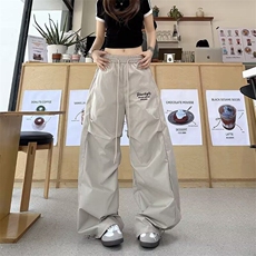 休闲裤男女韩版潮流高街帅气百搭阔腿裤2025夏季ins长裤K6217-P41，男装休闲裤，星座412-3