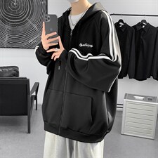 2024春季港风宽松开衫连帽卫衣男装潮流外套上衣WY01P58控78,男装卫衣,电商A086
