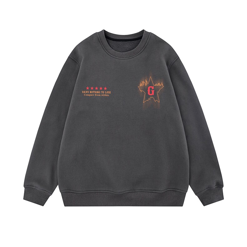 白底新款秋季时尚百搭宽松字母印花潮流卫衣W1050P30控48,男装卫衣,电商A247-1