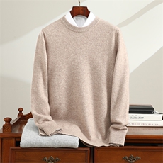 加厚圆领时尚都市长袖2025年秋季套头男士35%羊绒衫，男装羊绒套衫，恒标羊绒