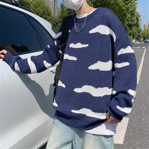 复古慵懒毛衣秋冬季ins潮牌云朵情侣装宽松针织衫男女MY689-P43图片