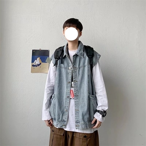 男春季新款韩版潮流马甲牛仔马甲M450P45图片