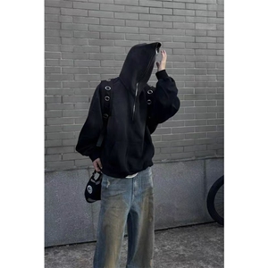 渐变扎染卫衣金属拉链设计感连帽上衣外套 WY888-P65图片