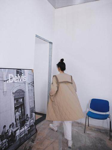 含棉大领子棉衣，女装棉衣/棉服，YOUER DENG
