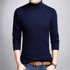 BSS7603男士2023年秋新款加厚长袖高翻领纯羊毛针织衫休闲P138图片