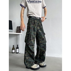 2026春季迷彩休闲裤男女韩版潮流口袋拉链个性工装长裤NZ066-P50，男装工装外套，星座310B-3