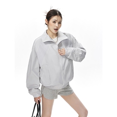美式罗纹拼接袖子褶皱大码M-5XL教练夹克女JK78056P69控105，男装夹克，星座227-7