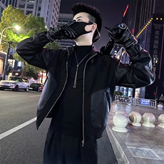 2025秋季新款男士拼接立领皮衣夹克外套A368-P8803-P118，男装夹克，电商A368