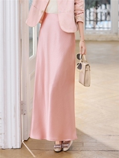 现货高腰A字中长款半身裙女2026春季新款垂感显瘦气质长裙，女装半身裙，卡杰菲