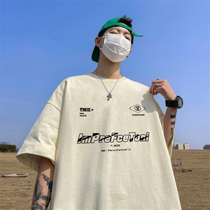 抖音得物二开 现货 220克夏装重磅美式高街宽松短袖t恤 MT187图片