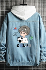牛仔夹克男大码牛仔外套男茄克NJ77207-P60加绒款-P75，男装夹克，电商A040A