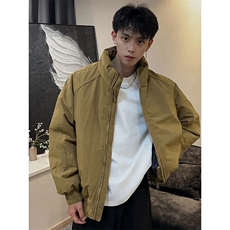 现货美式高街休闲夹克冬季三防立领纯色户外工装加厚棉服外套，男装夹克，电商A486