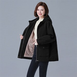 2024冬加绒加厚棉服保暖连帽派克服727款