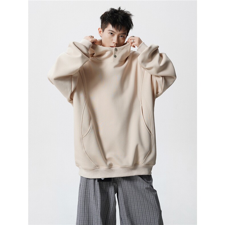 8XL-M美式重磅连帽卫衣大码结构设计拼接上衣秋季外套WY9106特P50图片