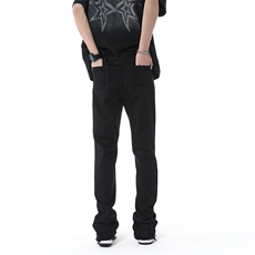 高街美式弹力破洞牛仔裤微喇叭B342-K7033-P55控78，男装牛仔裤，电商B342