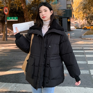 棉服女外套韩版短款面包服大码港风宽松羽绒服学生MM C505-90图片