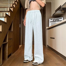 垂感休闲裤子男生夏季新款抽绳宽松微喇华棉阔腿大码长裤子KA893，男装休闲裤，星座1116A-1（原606A）