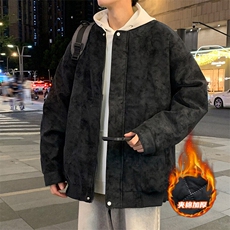 冬季男士棉衣麂皮绒夹棉飞行夹克加厚棒球领外套，男装夹克，星座1206（原A206）