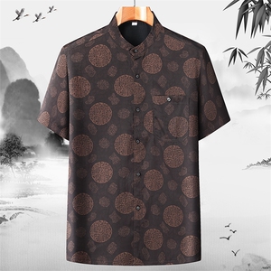 夏季薄款高端风提花冰短袖衬衫汉服套装 YD2385-P70-P95图片