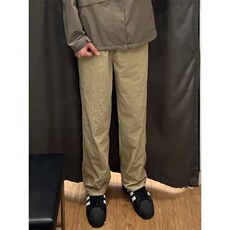 三条杠条纹拼接裤子男款夏季时尚速干尼龙工装裤直筒休闲运动裤潮，男装工装外套，星座1210-1