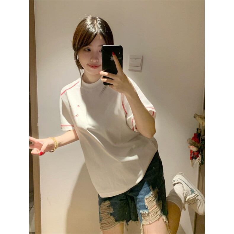 H0885-P35印花+打网纯棉220克休闲宽松短袖t恤男女同款,女装T恤,星座617A-2