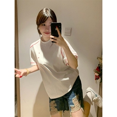 H0885-P35印花+打网纯棉220克休闲宽松短袖t恤男女同款，女装T恤，星座617A-2
