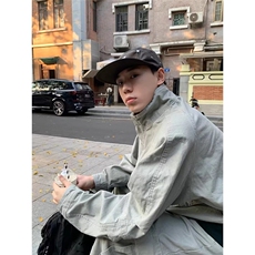 现货得物二开复古工装宽松立领水洗cleanfit夹克美式JK1252-P98，男装夹克，星座1103-3