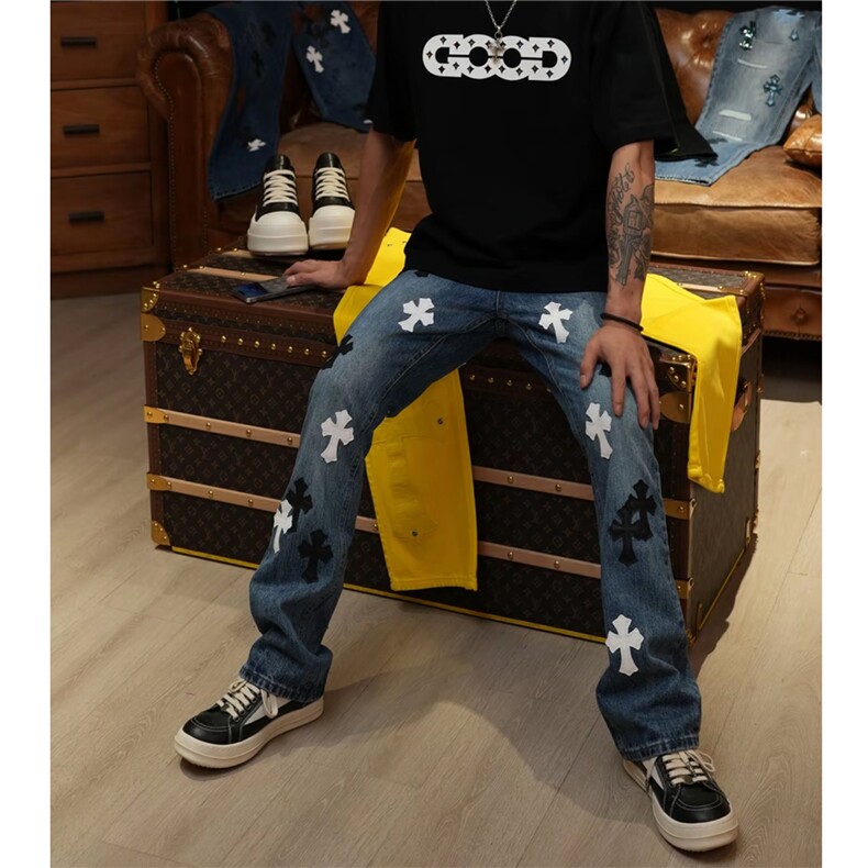 网图慎用NZ011-P52美式高街克家十字架牛仔裤男，男装牛仔裤，星座403（原603-1）