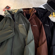 连帽防风冲锋衣男外套春秋款潮牌户外情侣登山服机能工装帅气夹克，男装夹克，星座1210-1