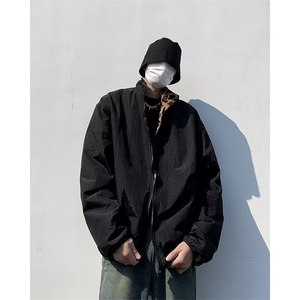 豹纹棉服双面穿外套保暖潮牌欧美街头秋冬新款棉衣6662 P78图片