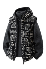 费尔岛柔肌理感摇粒绒3季可穿M-5XL大码连帽马甲男78186P98控148，男装背心/马甲，星座227-7