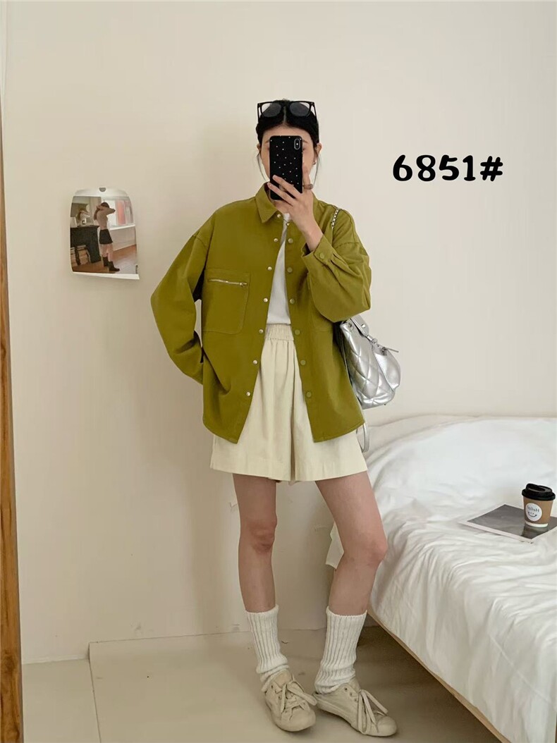 2025年夏季POLO领韩系风日常简约百搭女,女装衬衫,洛丽兰可