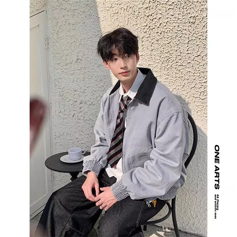 翻领工装夹克男行政外套513AJK2506P65,男装夹克,星座513A