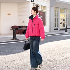 2025年冬季保暖棉衣休闲风立领短款，女装羽绒服，涵亦佰惠