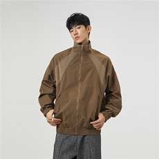 美式罗纹拼接袖子褶皱大码M-5XL教练夹克男JK78056P69控105，男装夹克，星座227-7
